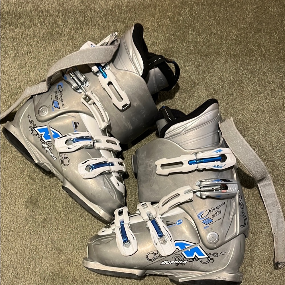 Nordica Silver and Blue Ski Boots